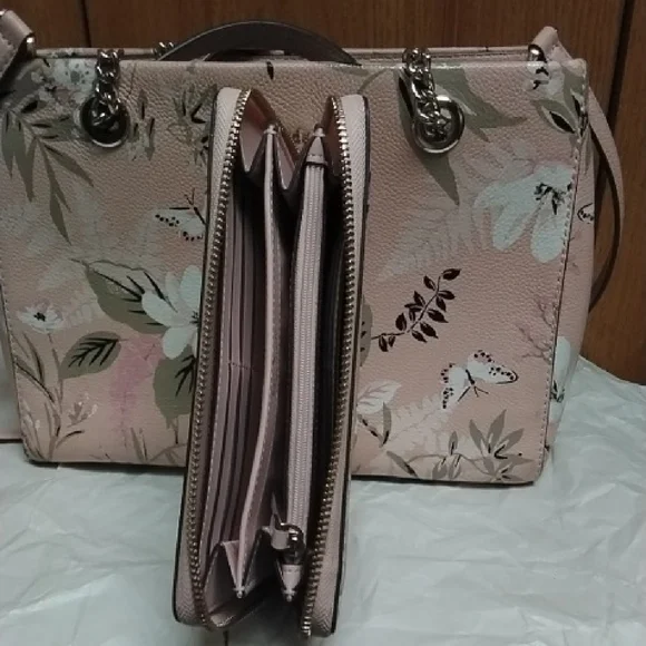 Kate Spade Briar Lane "Meena" Botanical Garden Print Satchel/Crossbody Set - Picture 3 of 11